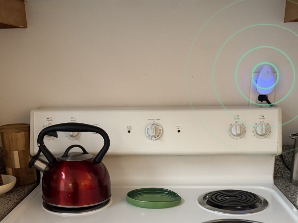 BanishBugs device emitting ultrasonic waves in kitchen